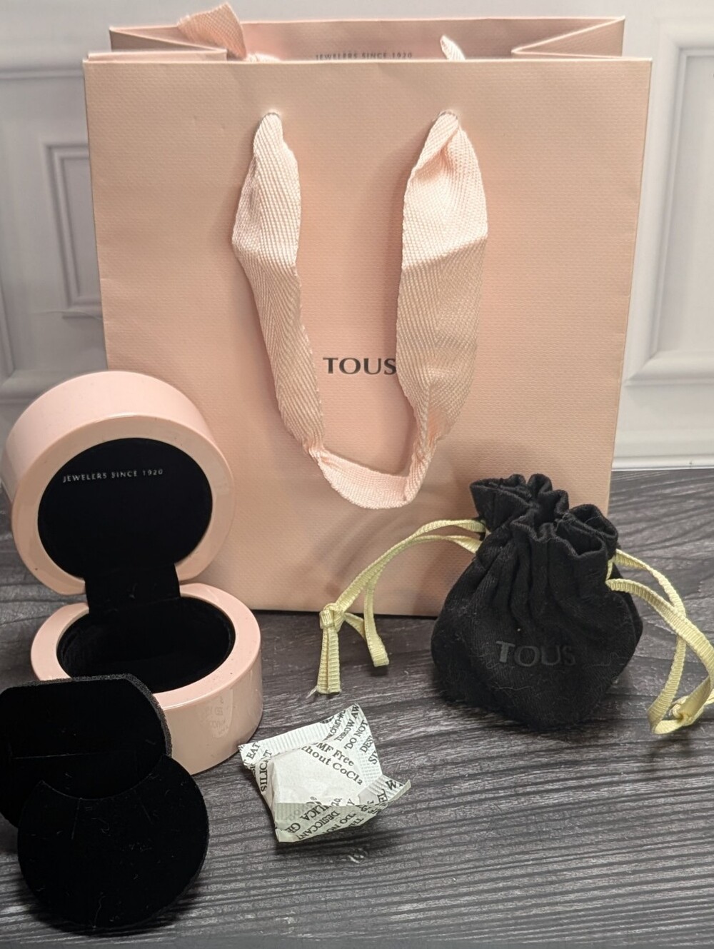 Authentic TOUS Hard Jewelry Gift Box Case Bell Dust Bag Shopping Bag Bundle Set